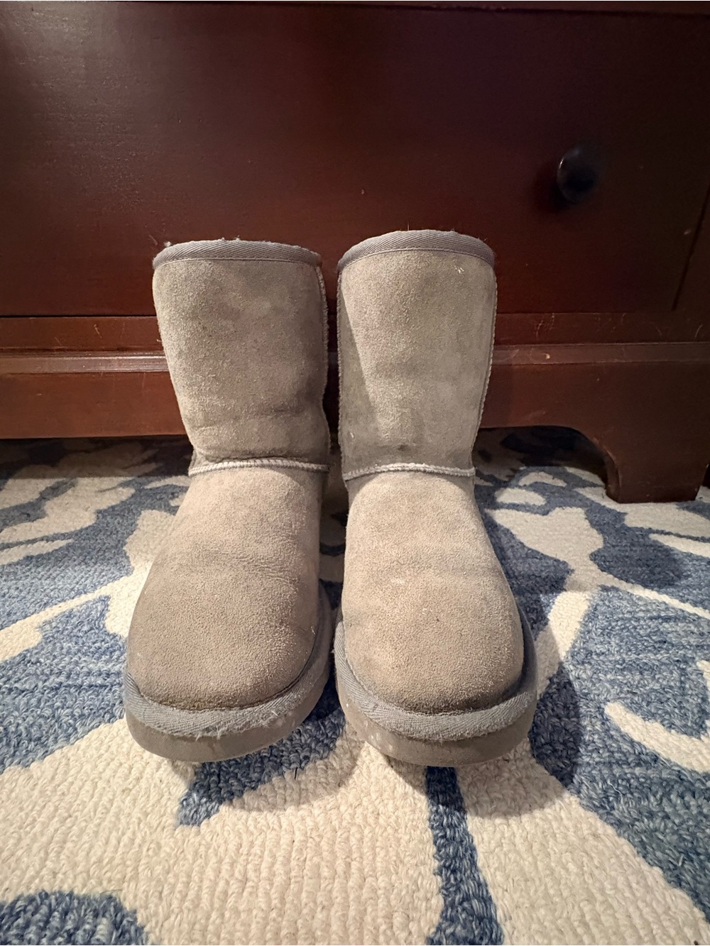 UGG Gray Suede Classic Short Boots